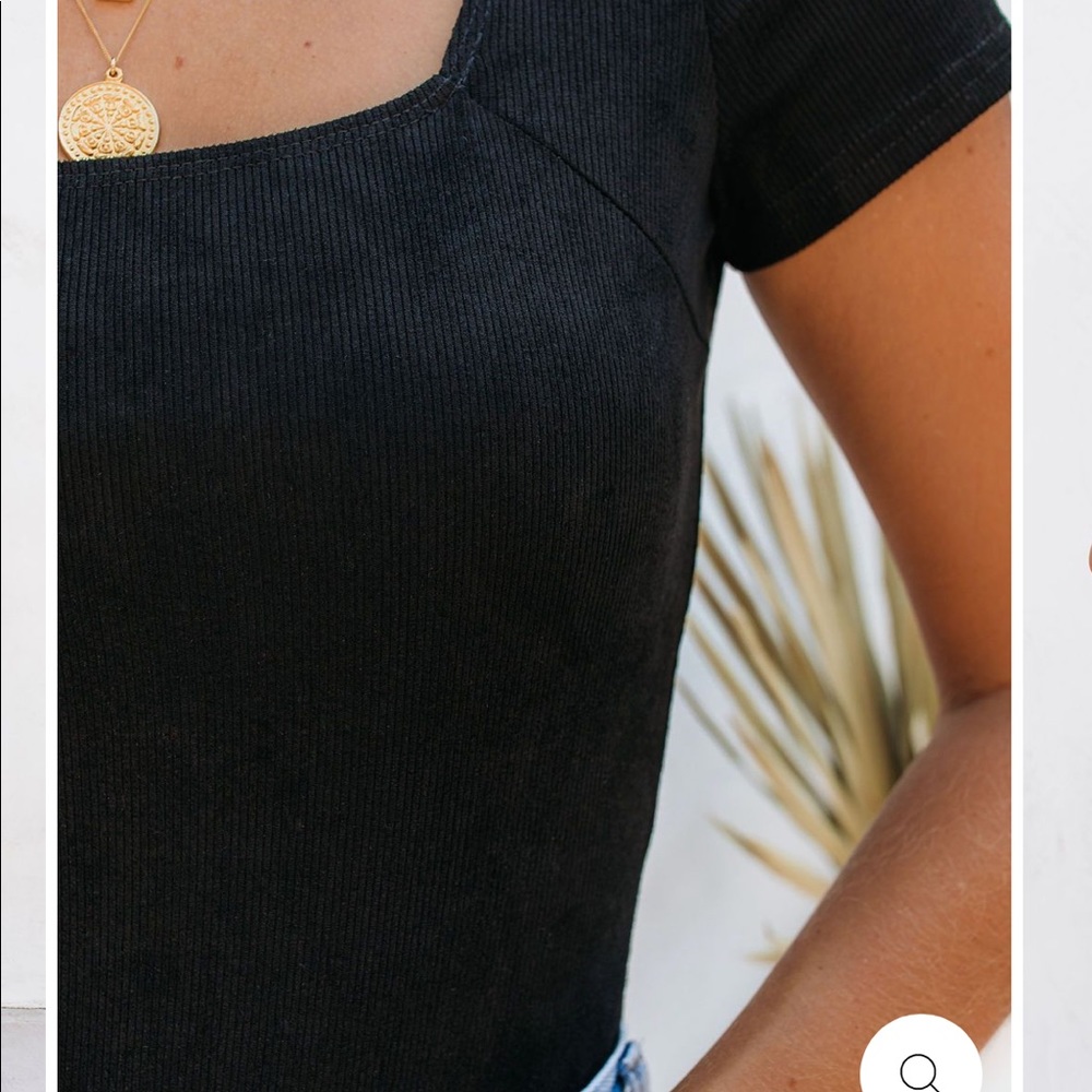 Vici Dolls Suede Black Square Neck Bodysuit - Picture 2 of 8